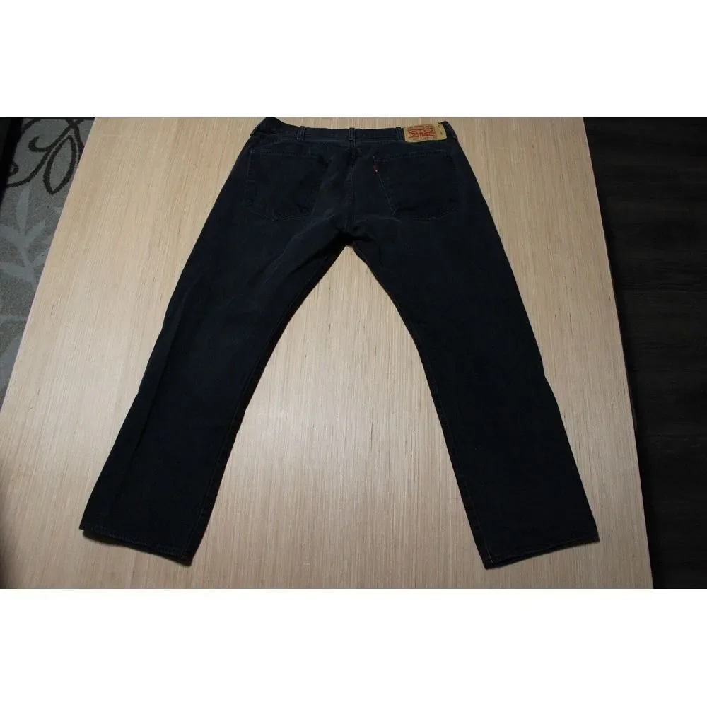 Levi's Jeans Mens 40x30‎ Black Denim 501 Orginal Fit Stretch American Cowboy
